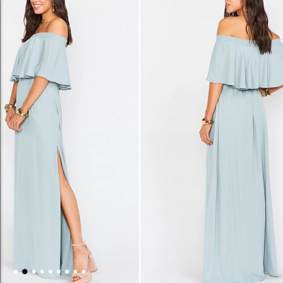 Show Me Your Mumu Hacienda Maxi Dress in Silver Sage Crisp L - Picture 3 of 10